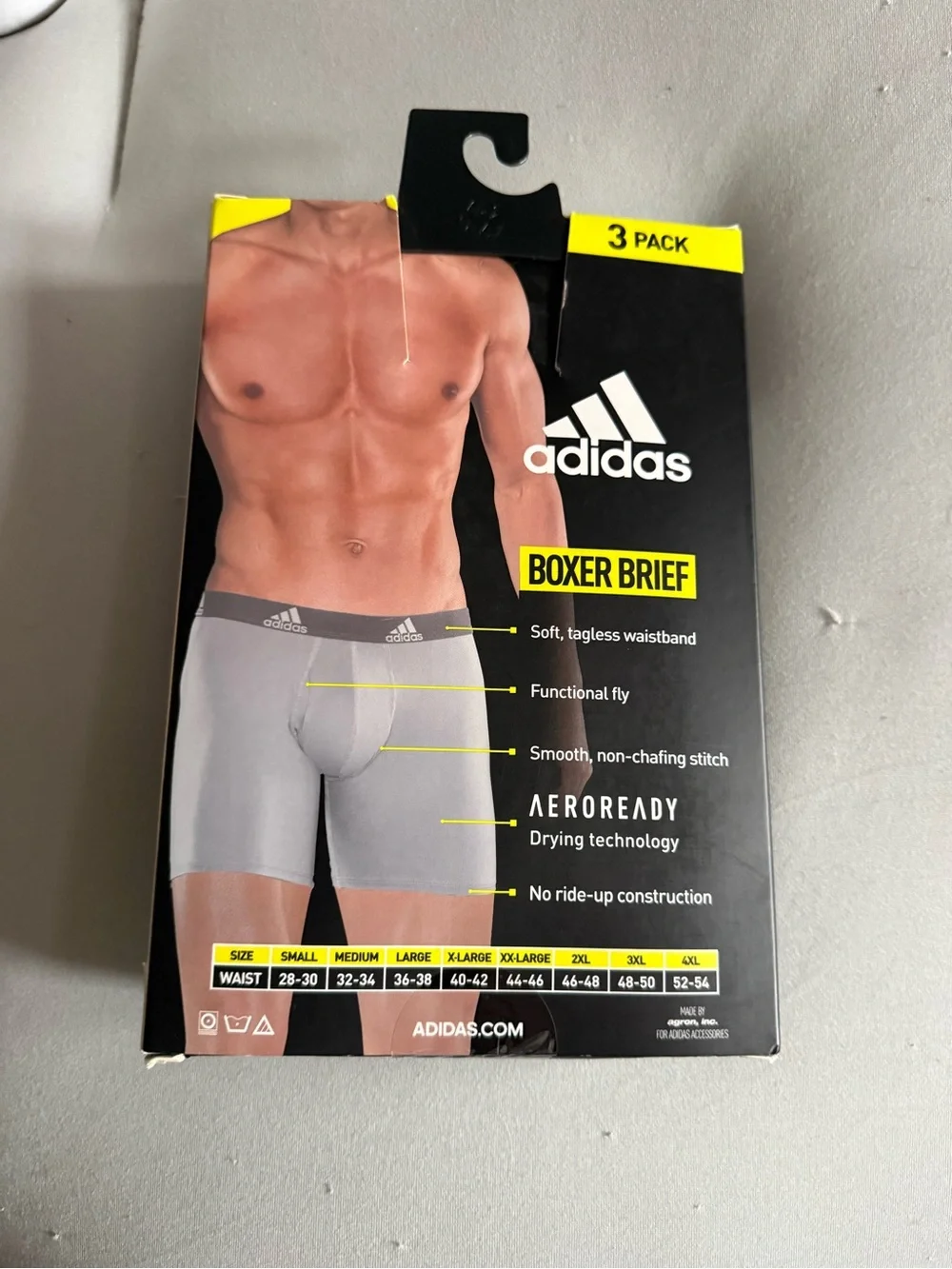 adidas Performance Boxer Briefs - Blue & Gray (3 Pack)